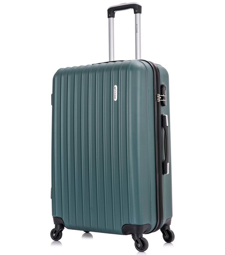 Большой чемодан спиннер Lcase Krabi Dark green (72 см)
