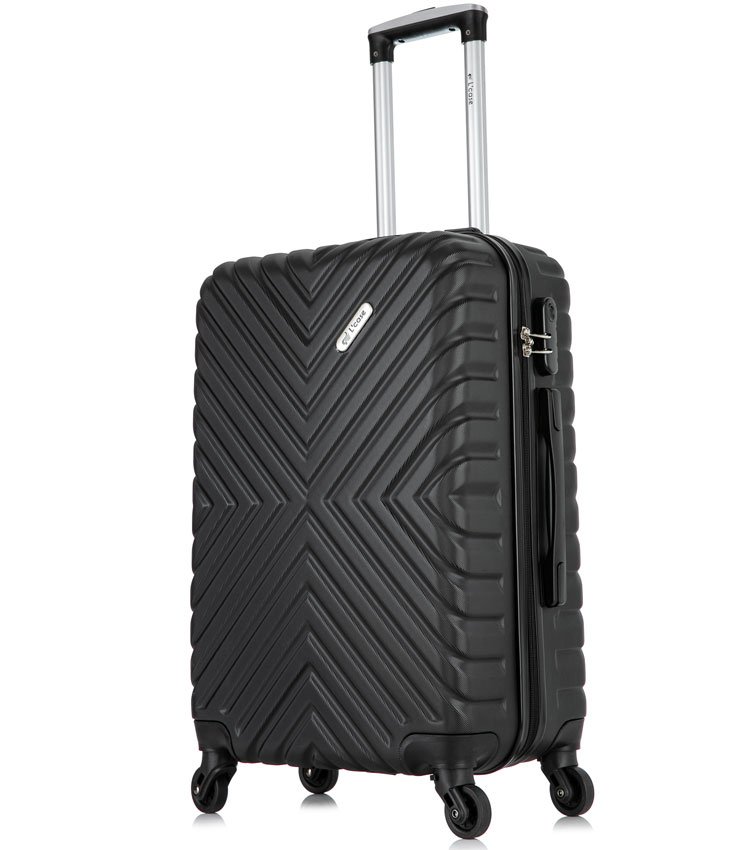 Большой чемодан спиннер Lcase New-Delhi black (71 см)