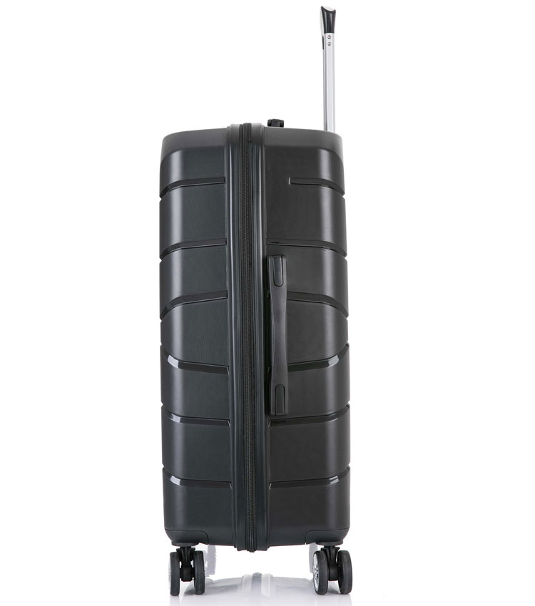 Большой чемодан спиннер Lcase Singapore black (78 см)
