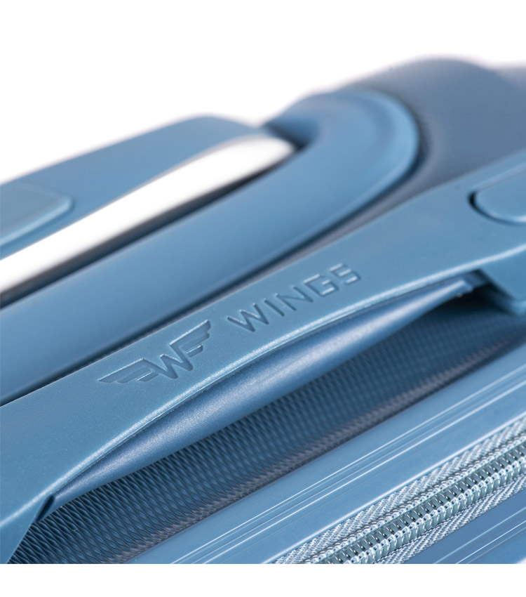Малый чемодан Wings Goose 310-4 - Silver blue (55 см)