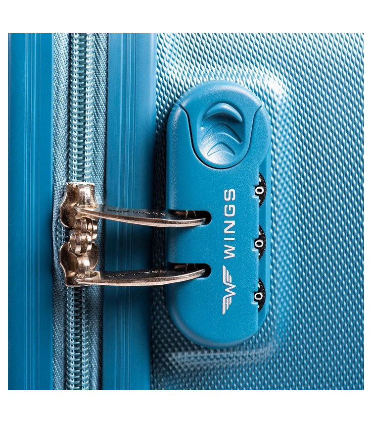Большой чемодан Wings Goose 310-4 - Silver blue (75 см)