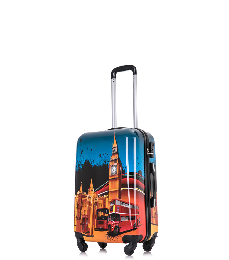 Малый чемодан спиннер Lcase LONDON BUS (52 см) ~ручная кладь~