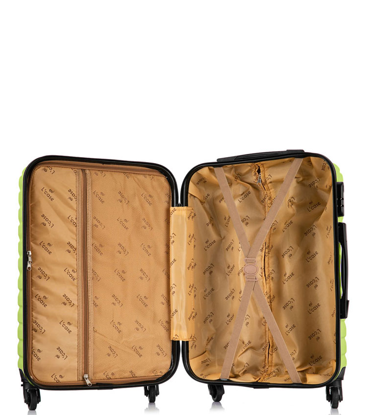 Малый чемодан спиннер Lcase New-Delhi Light green (50 см) ~ручная кладь~