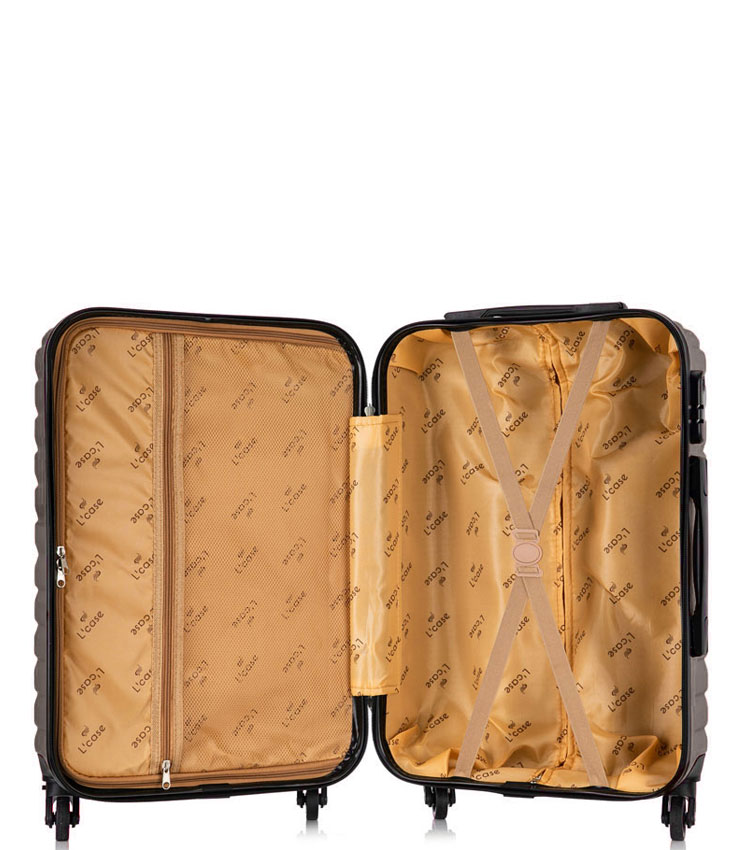Малый чемодан спиннер Lcase New-Delhi coffee (50 см) ~ручная кладь~