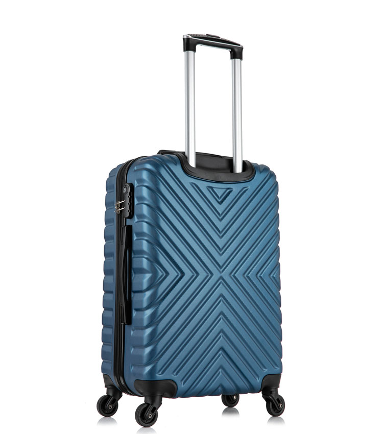 Малый чемодан спиннер Lcase New-Delhi dark blue (50 см) ~ручная кладь~