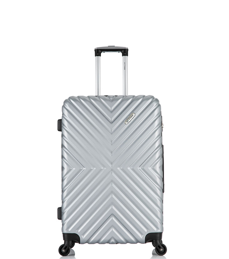 Малый чемодан спиннер Lcase New-Delhi gray (50 см) ~ручная кладь~