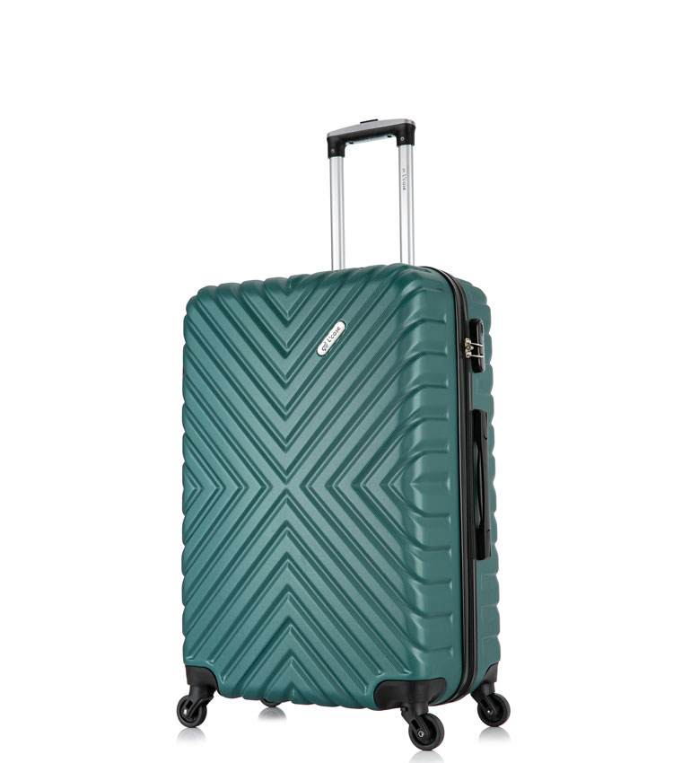 Малый чемодан спиннер Lcase New-Delhi green (50 см) ~ручная кладь~