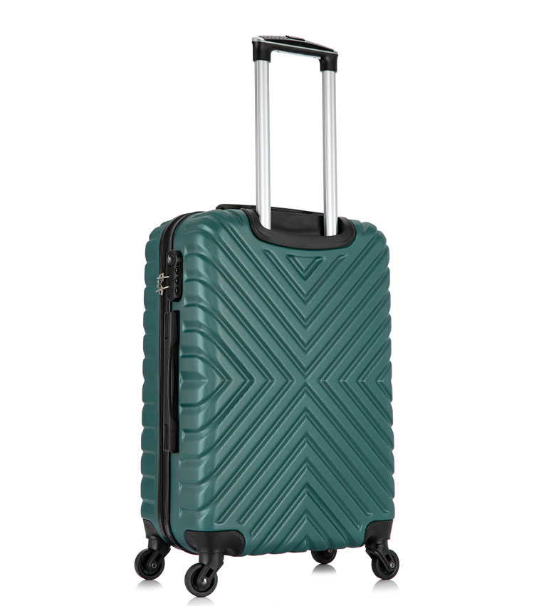 Малый чемодан спиннер Lcase New-Delhi green (50 см) ~ручная кладь~