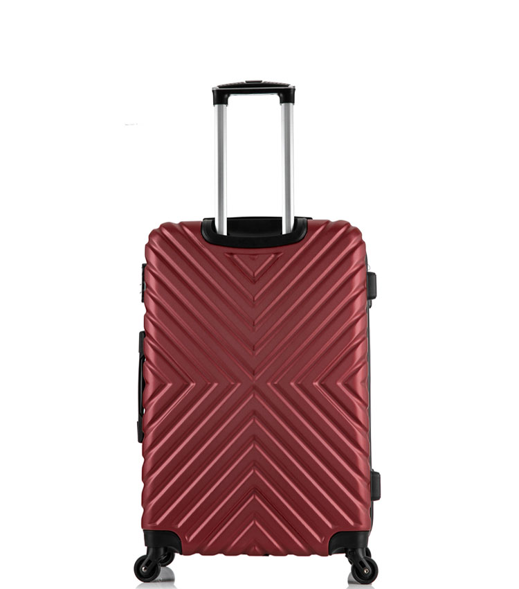 Малый чемодан спиннер Lcase New-Delhi red wine (50 см) ~ручная кладь~