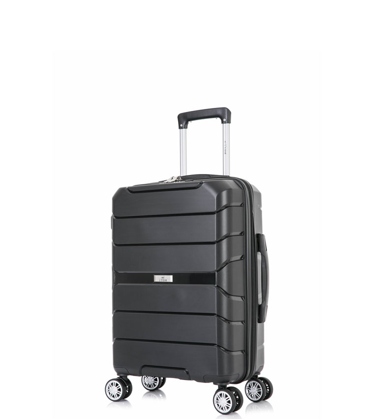 Малый чемодан спиннер Lcase Singapore black (57 см)