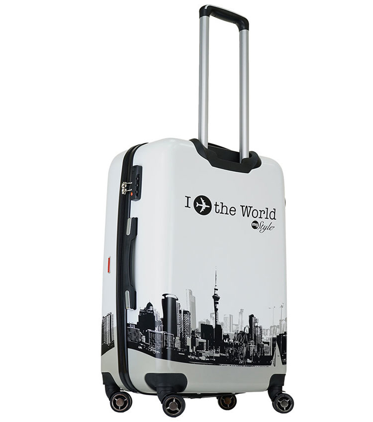 Средний чемодан спиннер Lcase I LOVE THE WORLD (63 см) 