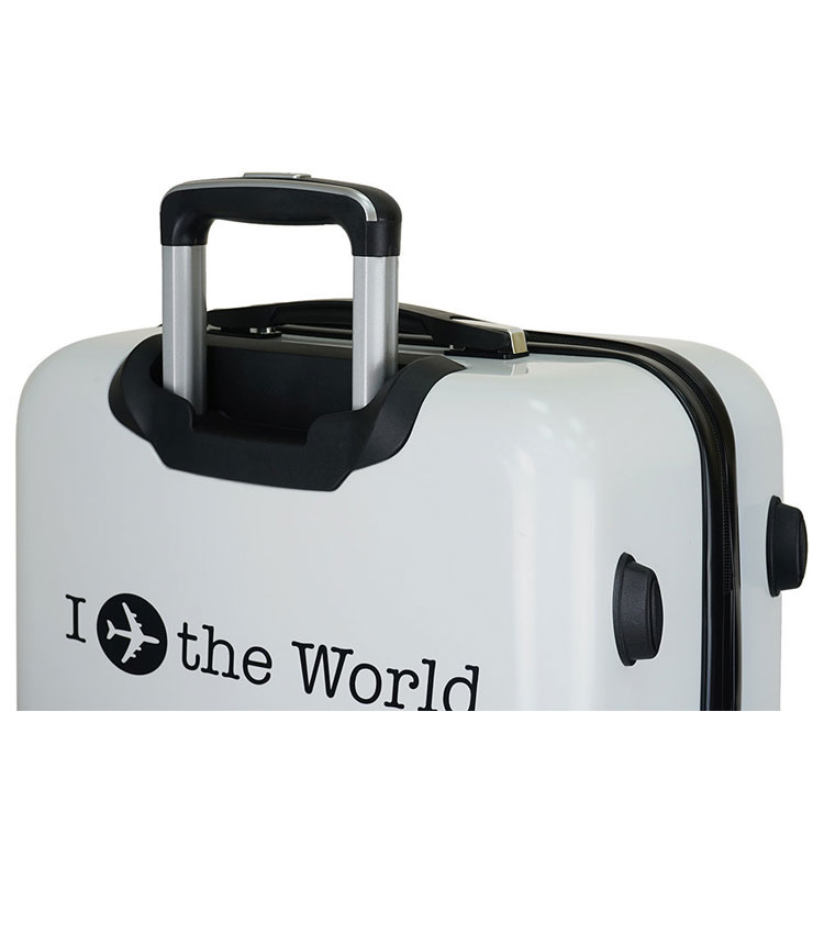 Средний чемодан спиннер Lcase I LOVE THE WORLD (63 см) 