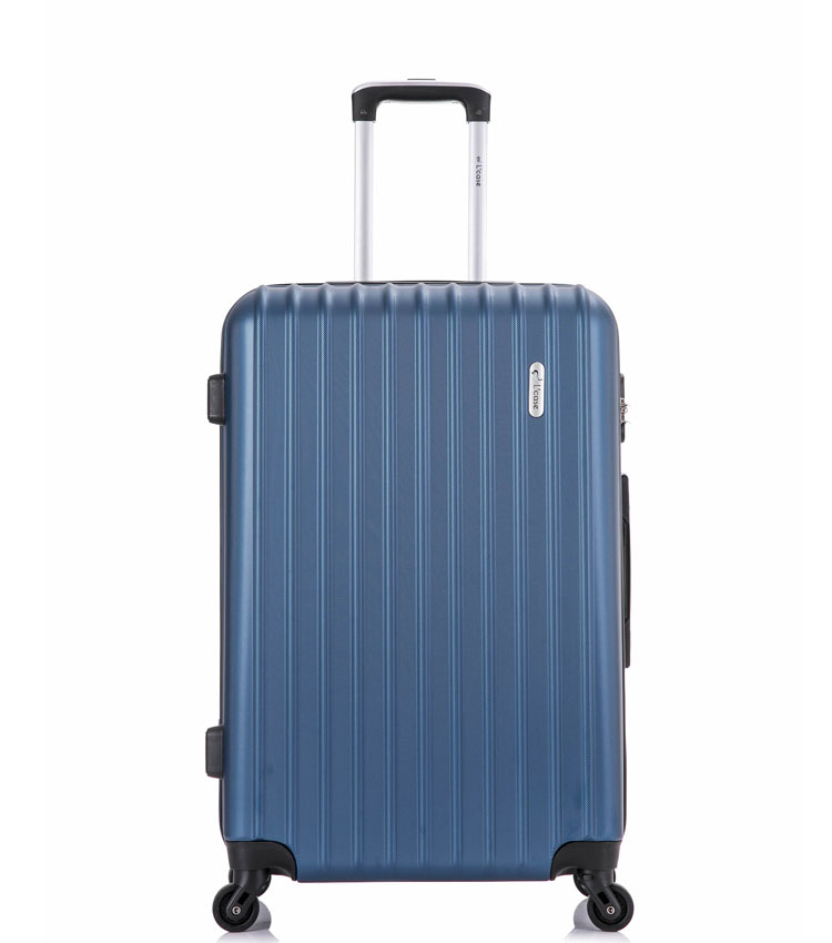 Средний чемодан спиннер Lcase Krabi Dark blue (63 см)