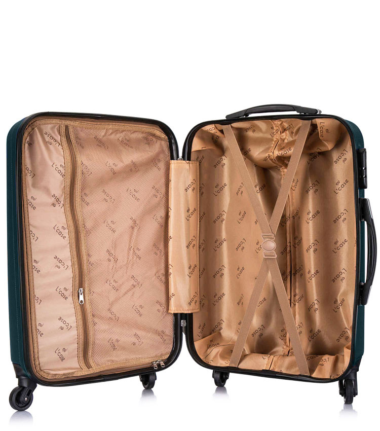 Средний чемодан спиннер Lcase Krabi Dark green (63 см)