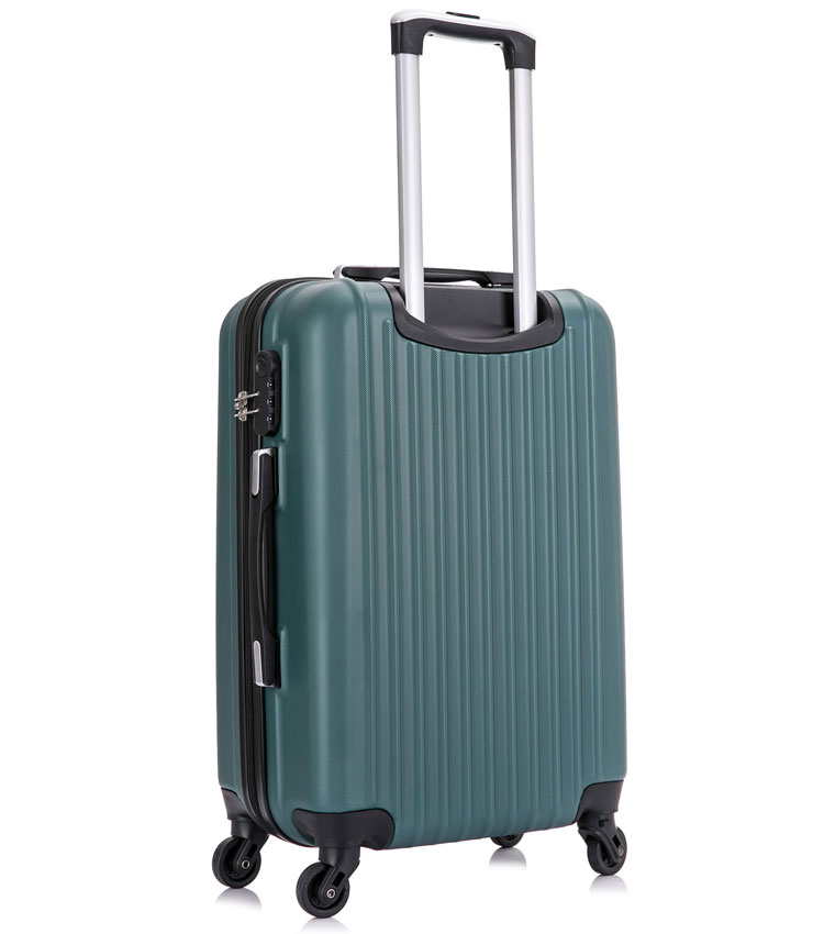Средний чемодан спиннер Lcase Krabi Dark green (63 см)