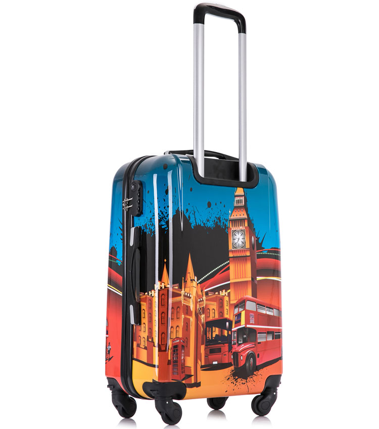 Средний чемодан спиннер Lcase LONDON BUS (63 см)
