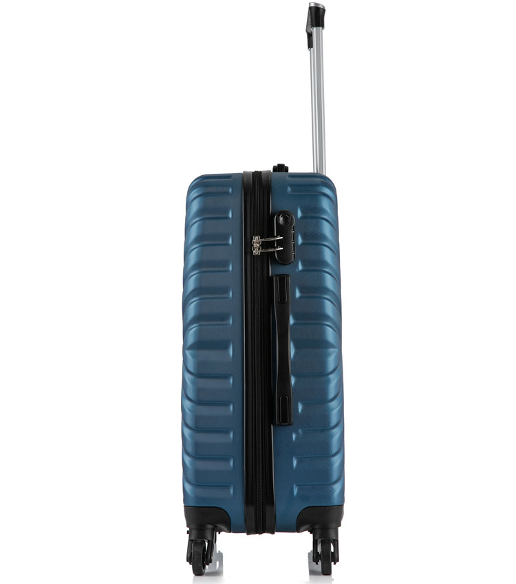 Средний чемодан спиннер Lcase New-Delhi dark blue (61 см)