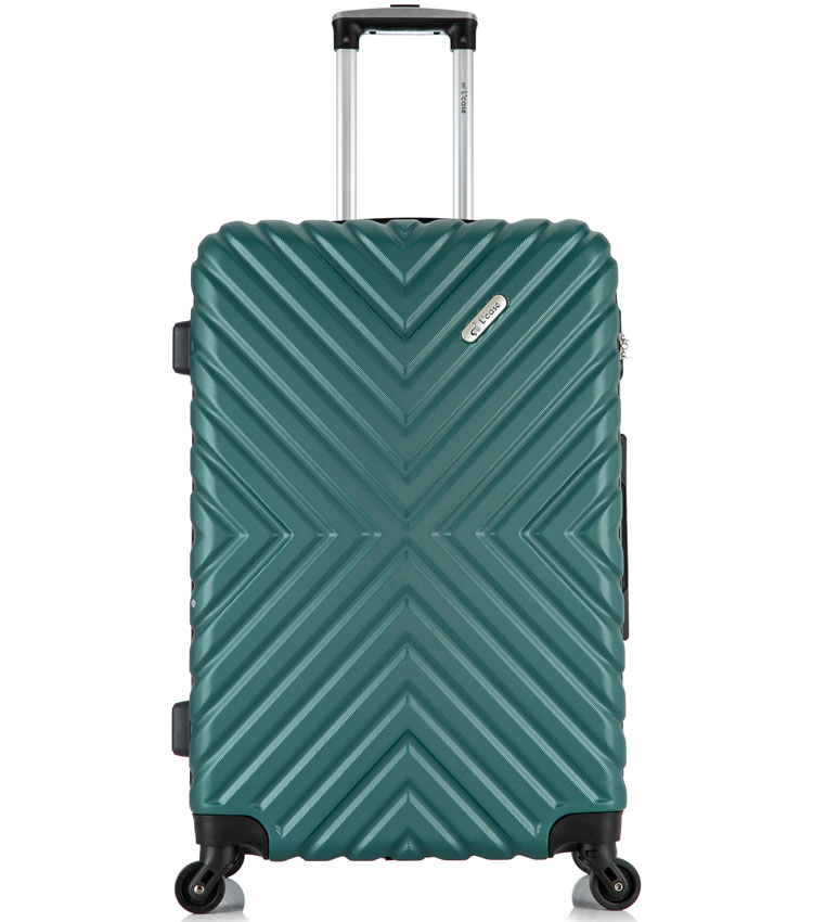 Средний чемодан спиннер Lcase New-Delhi green (61 см)