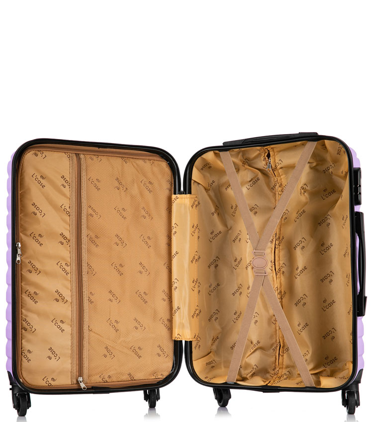 Средний чемодан спиннер Lcase New-Delhi light purpule (61 см)