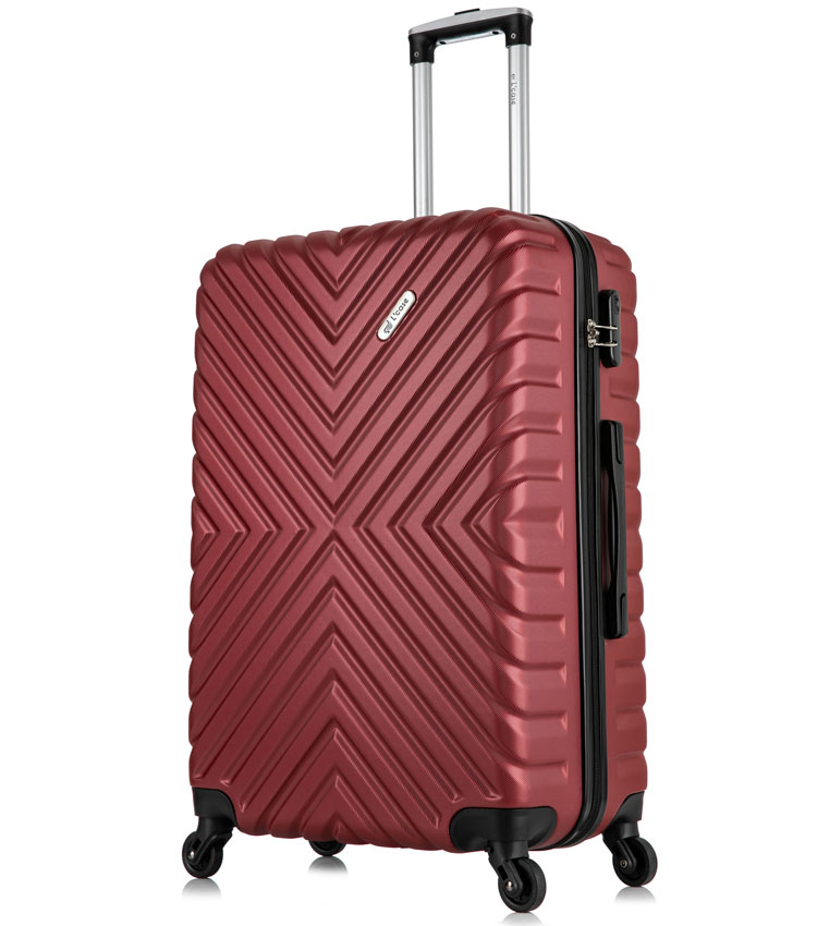 Средний чемодан спиннер Lcase New-Delhi red wine (61 см)