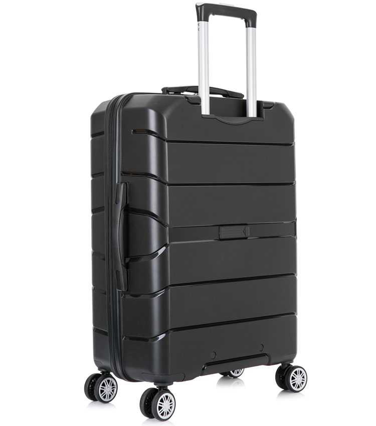 Средний чемодан спиннер Lcase Singapore black (68 см)