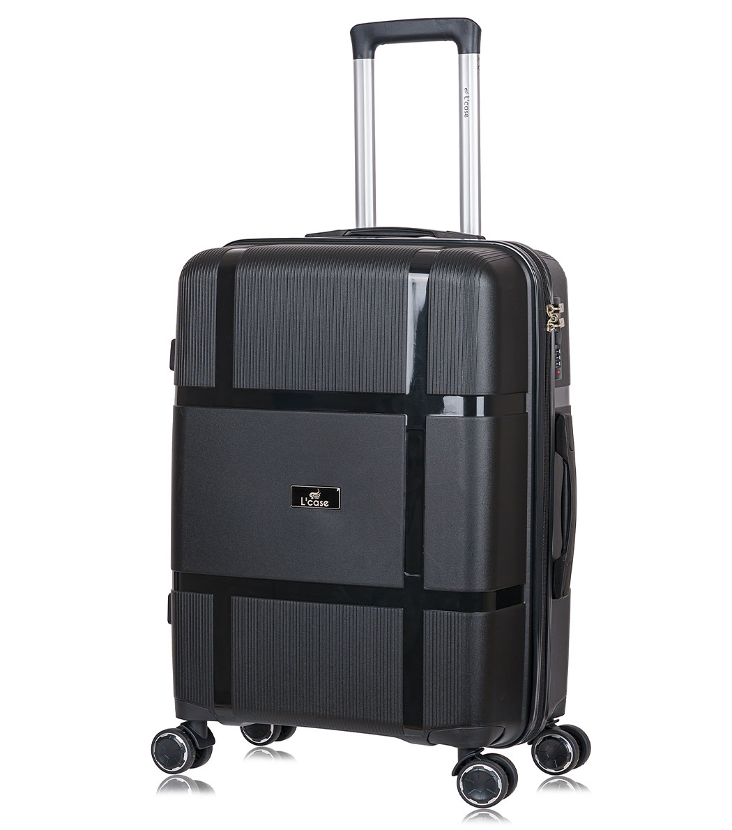 Средний чемодан Gua Black M (64 см)
