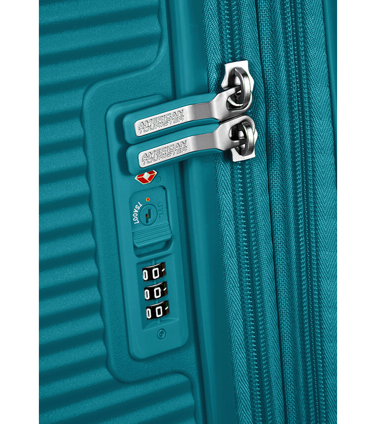 Малый чемодан American Tourister Soundbox Spinner Expandable 32G*14001 (55 см) Jade Green ~ручная кладь~