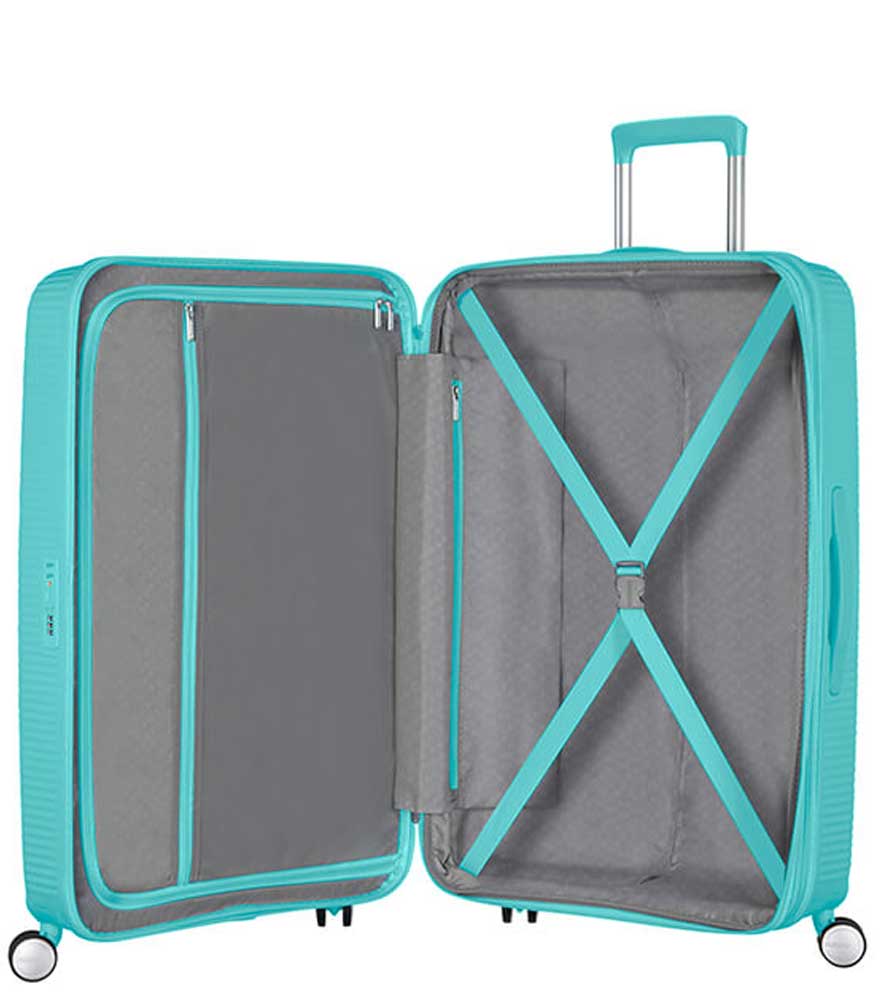Большой чемодан American Tourister 32G*21003 Soundbox Spinner (77 см) - 	Poolside Blue