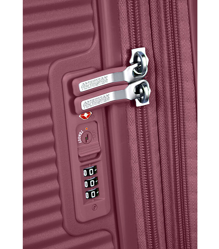 Малый чемодан American Tourister Soundbox 32G*40001 (55 см) Dark Burgundy ~ручная кладь~