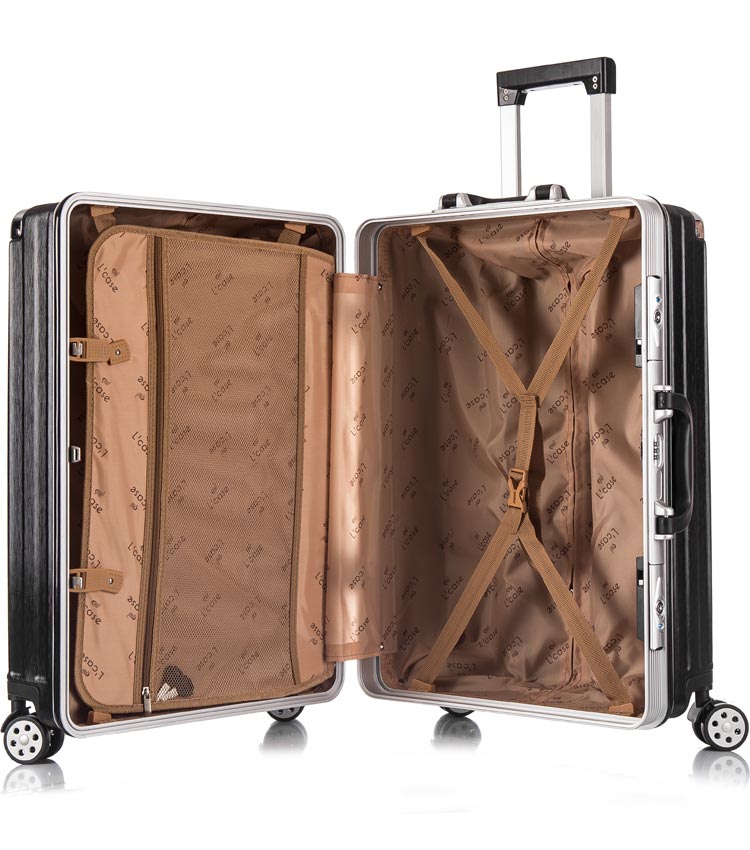 Средний чемодан спиннер Lcase Abu Dhabi black (68 см)