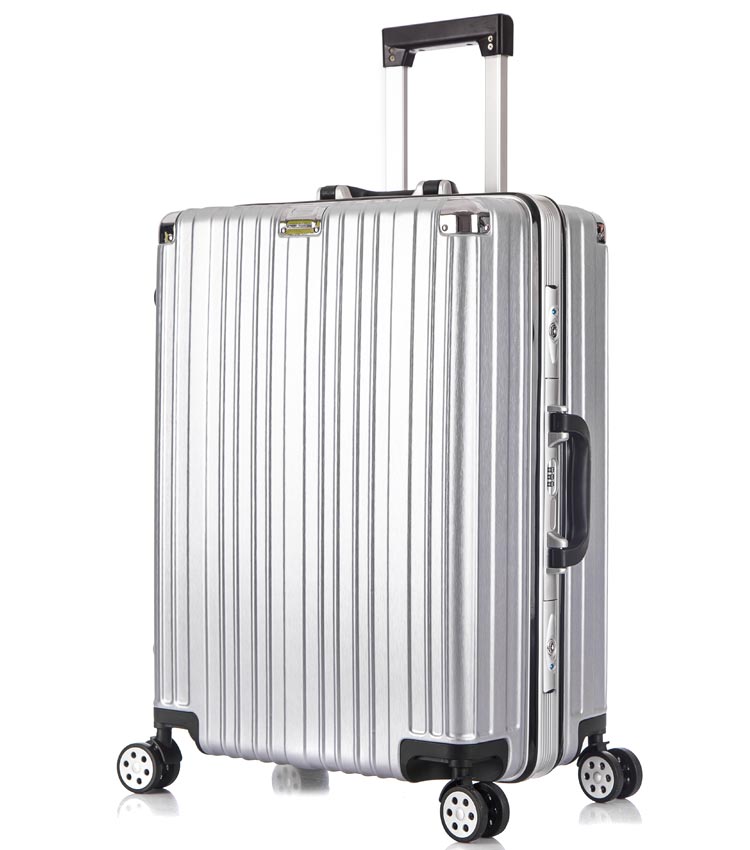 Средний чемодан спиннер Lcase Abu Dhabi silver (68 см)