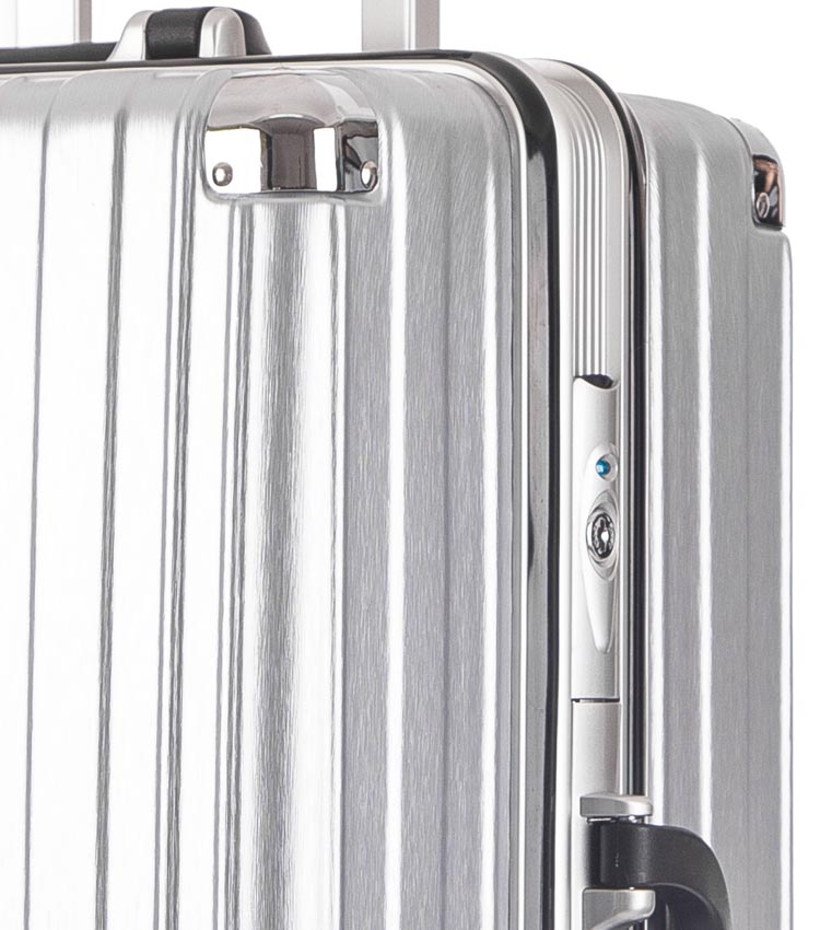 Малый чемодан спиннер Lcase Abu Dhabi silver (58 см)