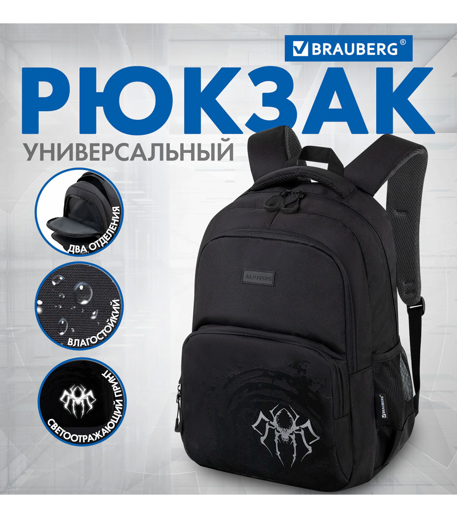 Рюкзак для подростков Brauberg Concept Gray Spider