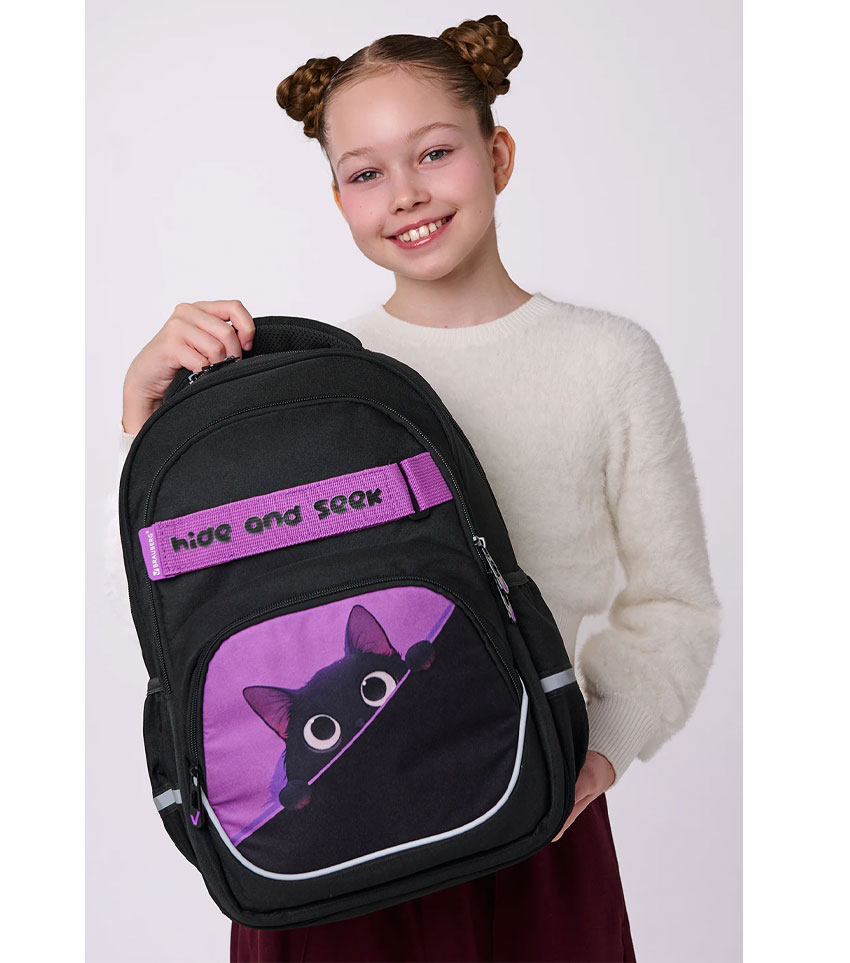 Рюкзак для девочек Brauberg Motion Black cat