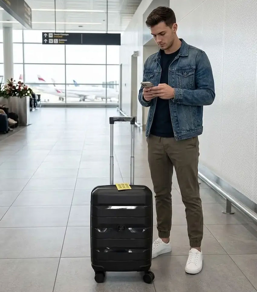 Малый чемодан Eurobags 10 black -S- (55 см) ~ручная кладь~