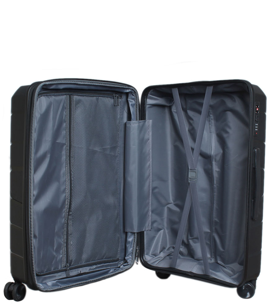 Средний чемодан Eurobags 87 black -M- (65 см)