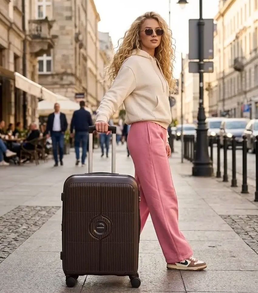 Средний чемодан Eurobags 98 Brown -M- (65 см)