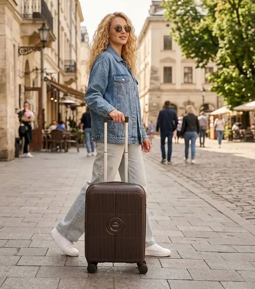 Малый чемодан Eurobags 98 Brown -S- (55 см) ~ручная кладь~