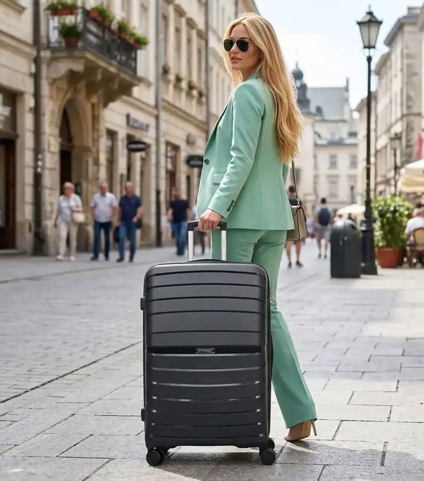 Большой чемодан Eurobags 99 black -L- (75 см)