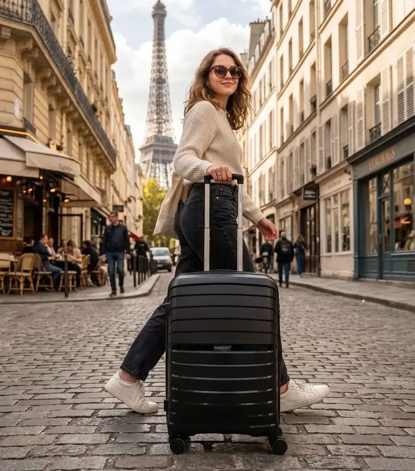 Средний чемодан Eurobags 99 black -M- (64 см)
