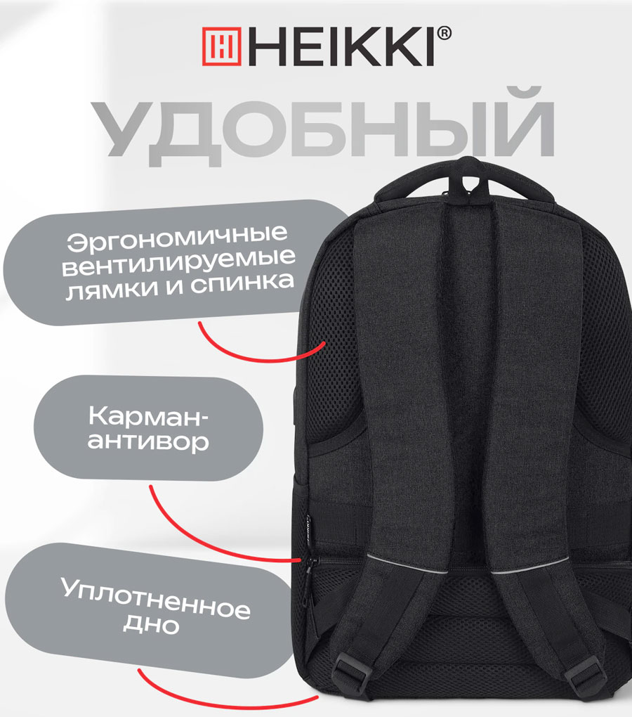Рюкзак HEIKKI Secure черный