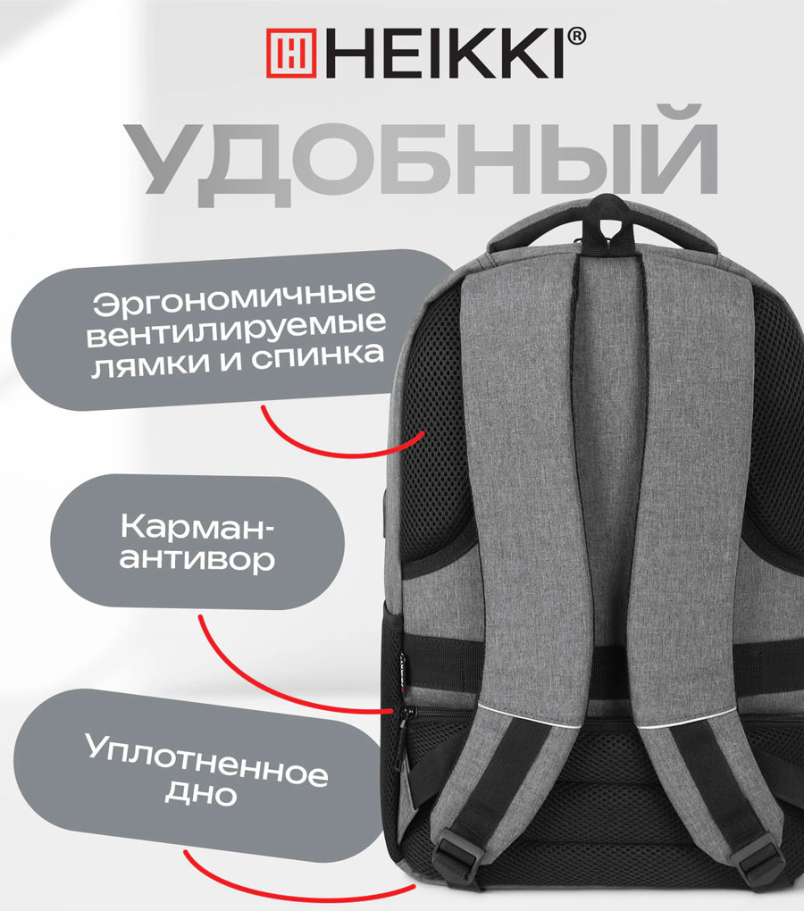 Рюкзак HEIKKI Secure серый