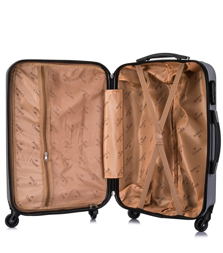 Средний чемодан спиннер Lcase Krabi silver (63 см)