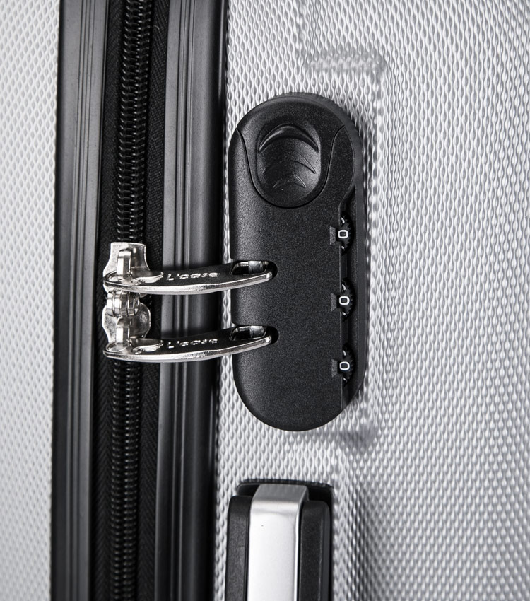 Средний чемодан спиннер Lcase Krabi silver (63 см)