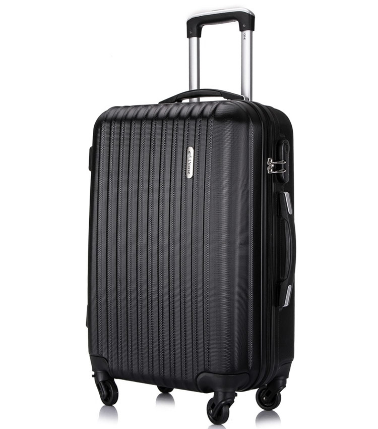 Средний чемодан спиннер Lcase Krabi black (63 см)