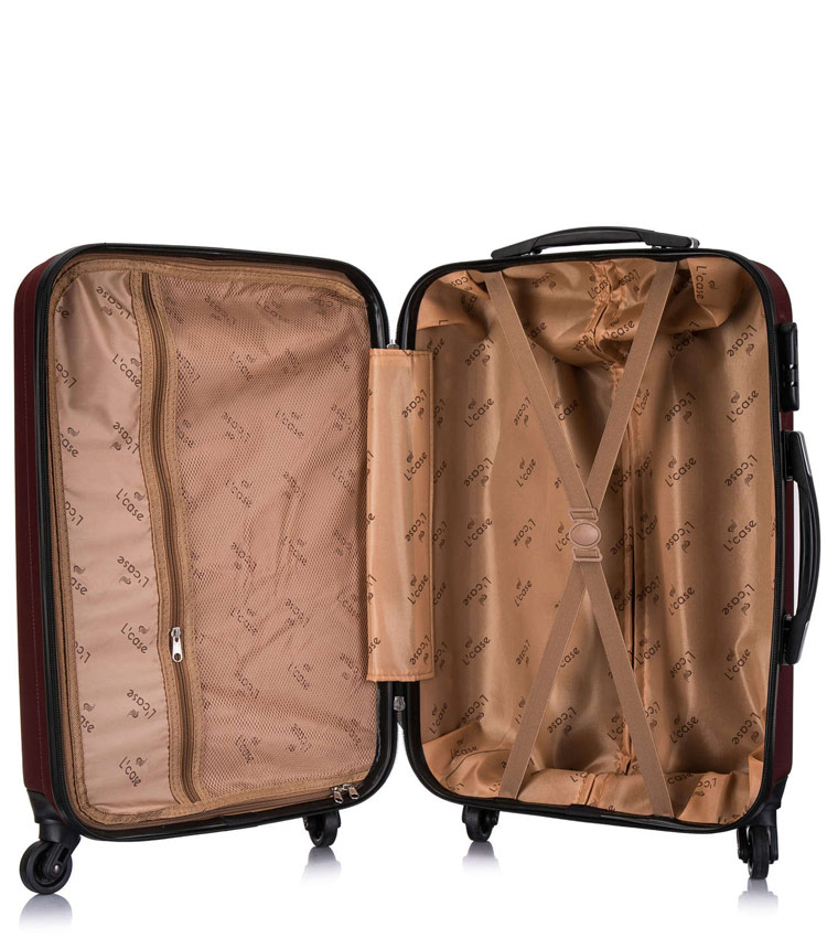 Средний чемодан спиннер L-case Krabi wine (63 см)