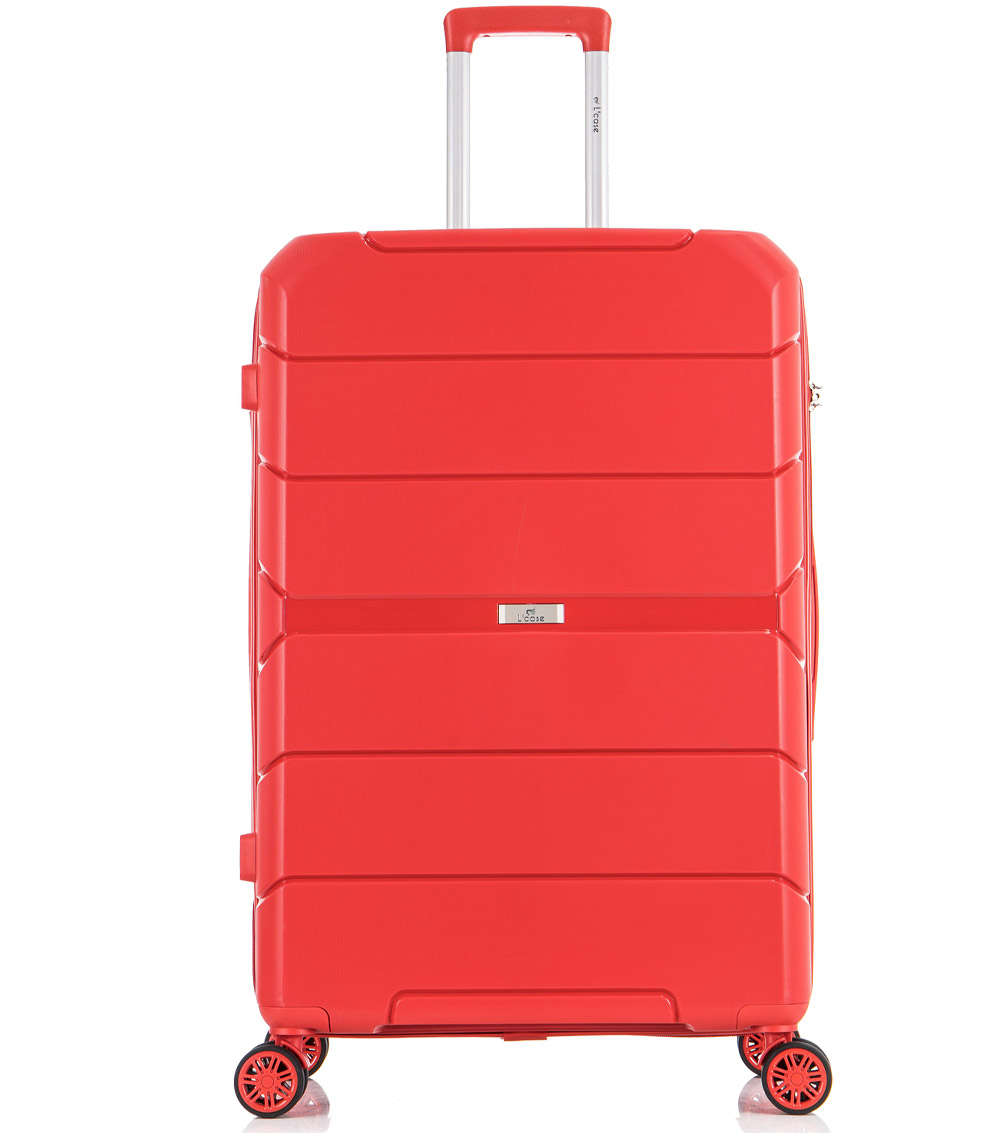Большой чемодан спиннер L-case Singapore red (78 см)