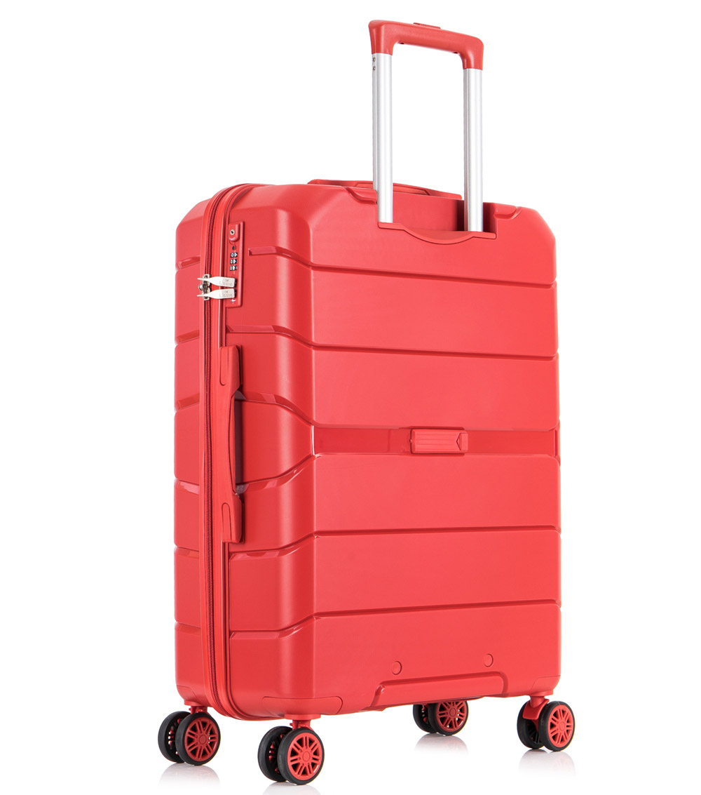 Большой чемодан спиннер L-case Singapore red (78 см)