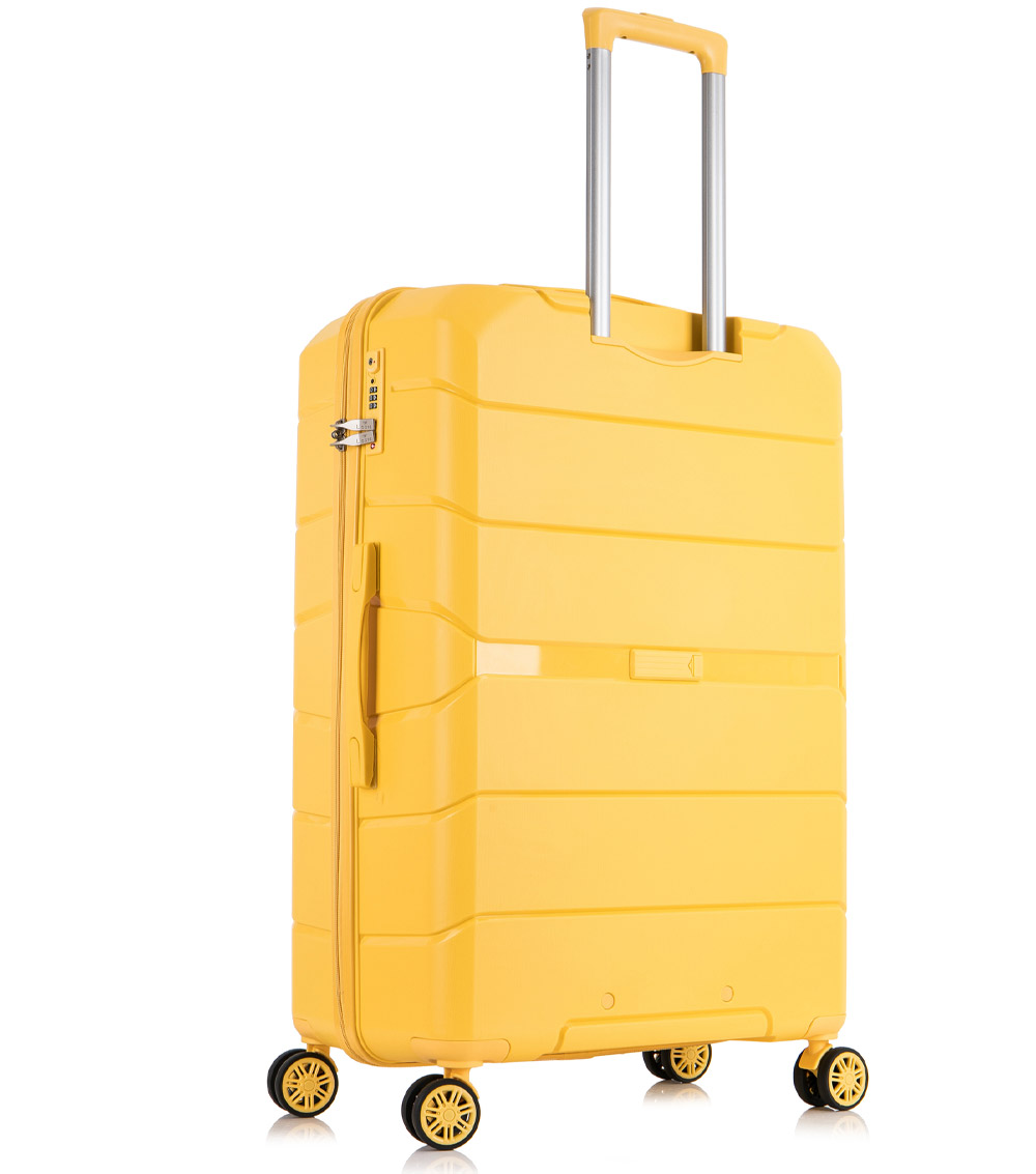 Средний чемодан спиннер L-case Singapore yellow (68 см)