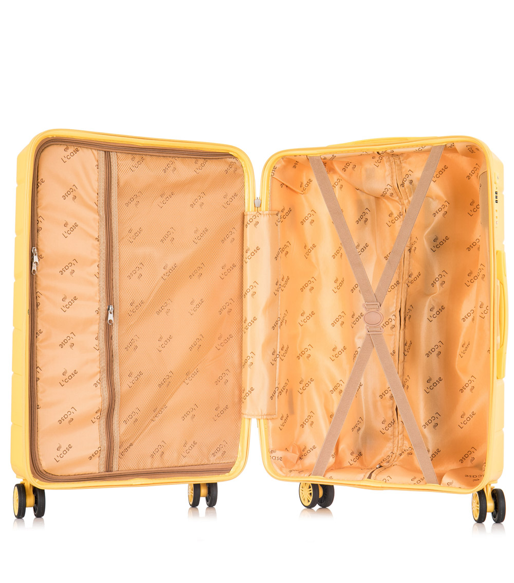 Большой чемодан спиннер L-case Singapore yellow (78 см)